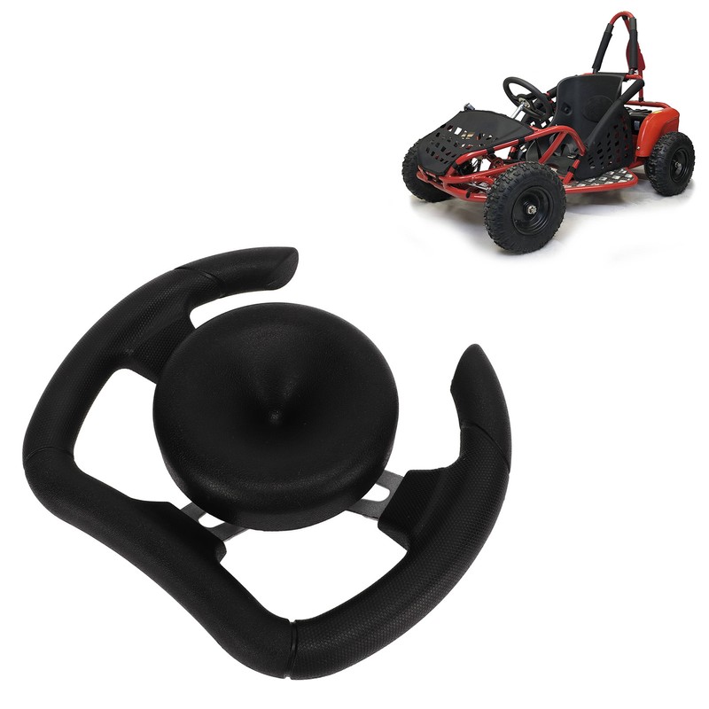 277mm Racing Steering Wheel with 135mm Adapter Black PU Universal