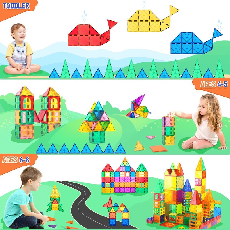 Soyee Magnetic Building Blocks Set for Toddlers STEM Toys Color