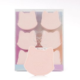 VIVID BEAUTY 6pcs Cute Pink Makeup Sponge Set - Non-Latex, Soft & Safe Beauty Blender Sponges for Foundation, Liquid, Cream & Powder - Multi-Purpose Makeup Sponges for Blending