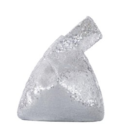 Eternal Beauty Sequin Wrist Bag, Women's Mini Portable Wristlet Knot Pouch, Sparkly Small Cute Evening Wallet Party Gift Handbag Purse, Silver