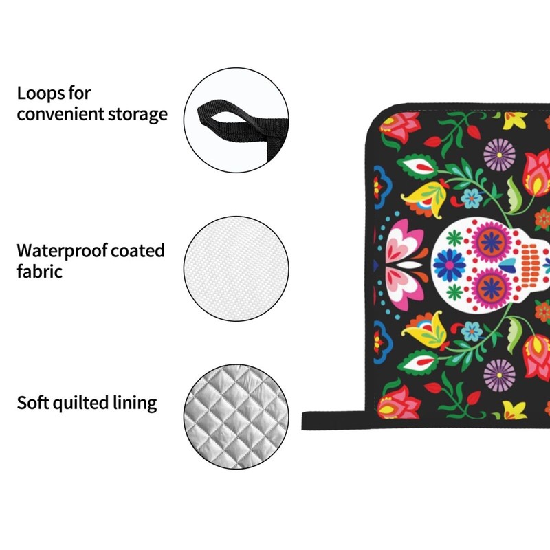 Colorful Rainbow Glitter Oven Mitts and Pot Holders Set of