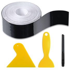 4Pack Gloss Black Vinyl Wrap Tape Kit for Chrome Delete Window Trim Car Door Sill Protector with Air Release Channel Including Vinyl Wrap Tool Kit(15mx5cm)