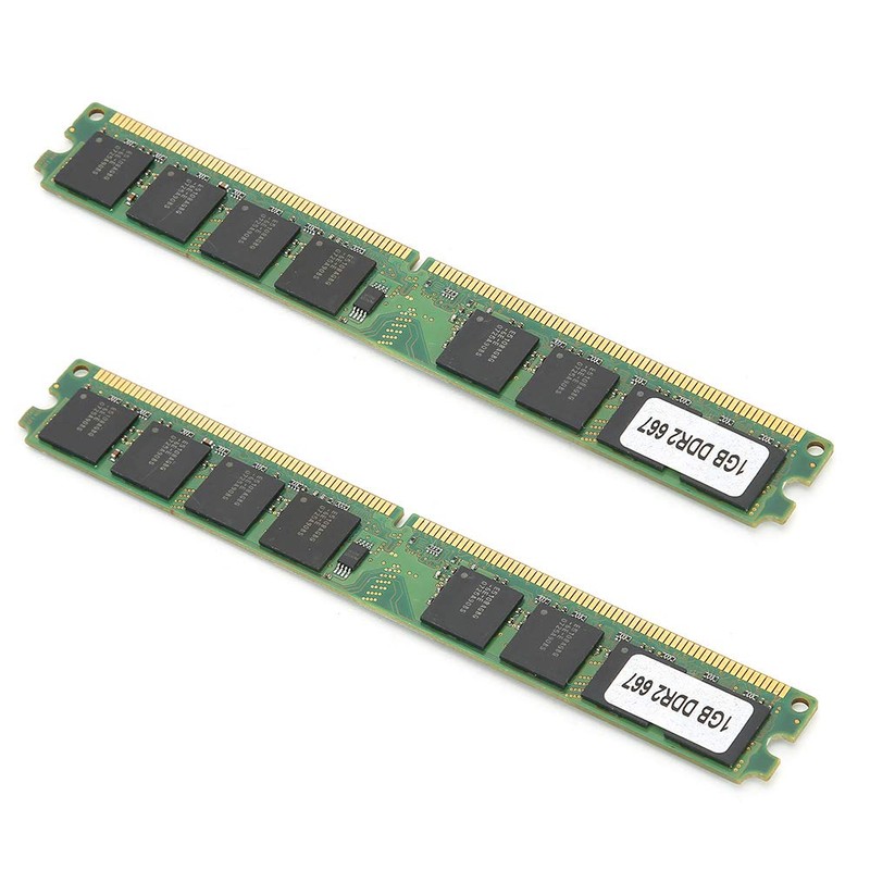 2Pcs Memory Module Desktop Computer, DDR2 1GB 667Mhz PC2-5300 Double