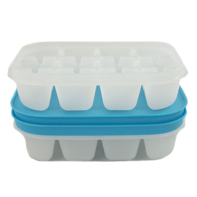 Tupperware Mini Cubes Ice Cubes White Blue (2)