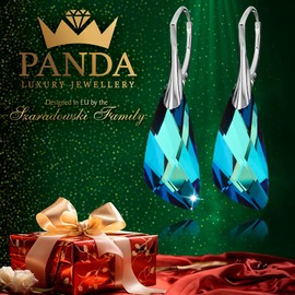 925 Silver Hanging Earrings for Women - Many Colours - Hanging Earrings with Crystals - Wings Jewellery for Her - Silver Earrings Girls A Gift for a Woman, Sterling Silver, Crystal