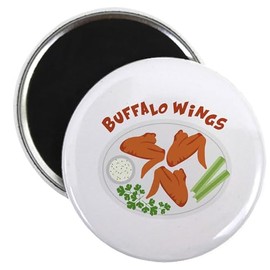 CafePress Buffalo Wings Magnets 2.25" Round Magnet, Refrigerator Magnet