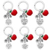CWPFVQA 6 Pieces Thank You Teacher Keychains, Metal Keychains, Apple