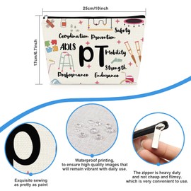 Physical Therapist Gifts Makeup Bag Physical Therapy Gifts for Women PT Appreciation Gift Cosmetic Bag Christmas Birthday Graduation Gift for Therapists PT Doctor Nurse Assistant Toiletry Zipper Pouch