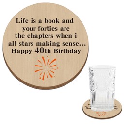 Wooden Coasters - 40th Birthday Gifts for Him & Her