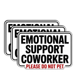 (3Pcs) Emotional Support Coworker Stickers Funny Sarcastic Quote Humor Motivational Inspirational Gifts Waterproof Vinyl Decals for Kindle Water Bottle Bumper Car Hard Hat Phone Laptop 3x2