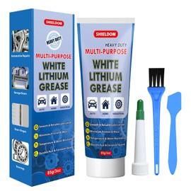 SHIELDOM White Lithium Grease Multi-Purpose Grease Waterproof Lubricant for Hinges, Bearings, Gears, Track Rail, Ideal for Marine, Automotive, Industrial & Household 3oz/85g
