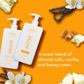 Native Shampoo and Conditioner Contain Naturally Derived Ingredients| All Hair Type Color & Treated, Fine to Dry Damaged, Sulfate & Dye Free - Almond & Shea Butter, 16.5 fl oz each (2 pack)