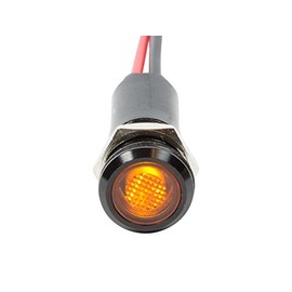 Alpinetech PLB12M 12mm 1/2" 12V DC LED Metal Signal Indicator Pilot Dash Light (Yellow)