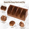 Yiyiring Natural Wooden Multi-bar Soap Holder 7.5 x 3.2 x
