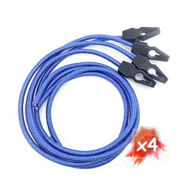 MAGMA 4 Elastic Tie Down Straps with Quick Release for Pool Tarpaulins, 75 cm, 8 mm Diameter, Tarpaulin, Tent, Boat, Bicycle and Truck, Waterproof and Durable, Also for Hardware, Caravans (Blue)