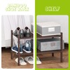 BMOSU 2-Tier Bamboo Small Shoe Rack Premium Stackable Shoe Shelf