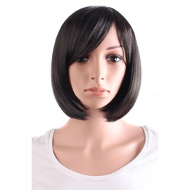 MapofBeauty Beautiful Women's Short Straight BOB Wig (Black)