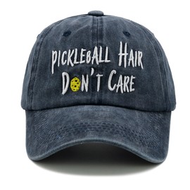 NVJUI JUFOPL Pickleball Hair Don't Care Hat, Embroidered Baseball Cap Pickleball Gifts for Men & Women Navy