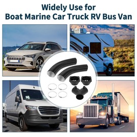 TUCKBOLD Car Truck RV Bus Van Boat Car Heater Duct Kit Car Heater Duct Pipe Hose Set with Double Valve Y Pipe Connector 60mm ID 80cm Max l