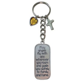 Abbey + CA Gift Heart Gemstone Keyring, Birthday, Christmas, and Mother's Day Gift for Christian Women, Topaz, One Size