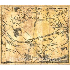 Historic Map - [Battle of Waterloo] Field of Waterloo, 1/4 Past 11 o'clock P.M. - Vintage Wall Art - 24in x 20in