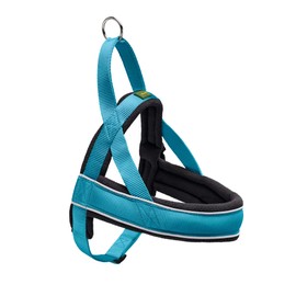 Hunter Racing Norwegian harness for dogs, nylon, reflective, coat-friendly, Blue, XXL