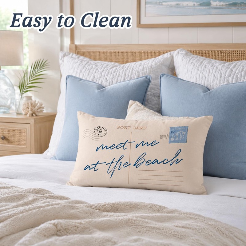 Coastal Pillow Cover 12x20, Beach House Decor，Coastal Room Decor,