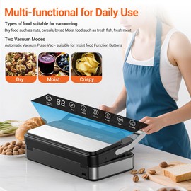 VUSIGN Vacuum Sealer Machine with Strong -85KPA Suction, Low Noise, Built-in Cutter, Bag Storage Box, Handheld Design