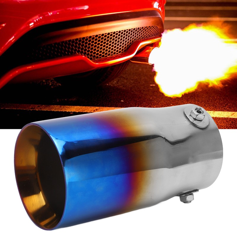 Exhaust Tip 3in Inlet 3.5in Outlet 6.4in Length Straight Edge