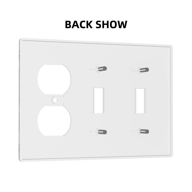 Old Country Western Cabin Barndoor 3-Gang 2-Toggle 1-Duplex Device Combination