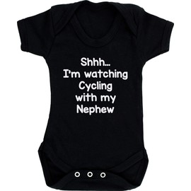 Hippowarehouse Shhh? I'm Watching Cycling with My Nephew baby vest bodysuit (short sleeve) boys girls