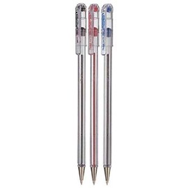 Pentel Assorted Colour Pack Superb Ballpoint Pen Ball Point Pens 0.7mm Nib Tip 0.25mm Line Width Fine Line Refillable Ink BK77 (1 Of Each Colour - 3 Pens - Black Blue Red)