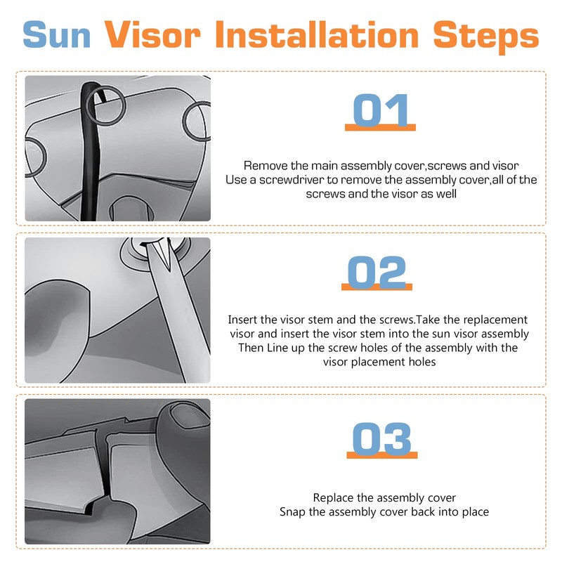 Hurotoms Left Driver Side Sun Visor Fit for Toyota Highlander