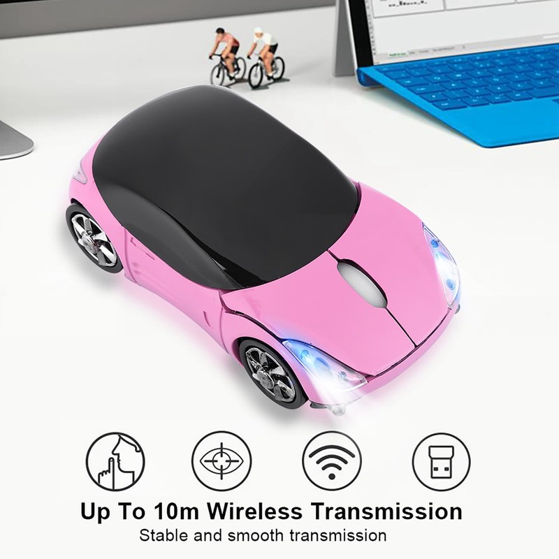 Wireless Car Gaming Mouse, 2.4G Wireless Bluetooth Optical Mouse with