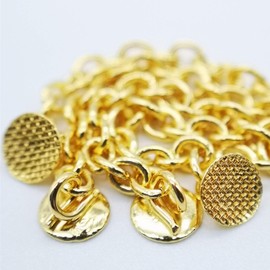 10 Packs Sino Dental Group Orthodontic Braces Eruption Appliance With Traction Chain,Gold/Sliver, Round/Retangular Base (Round, Golden)