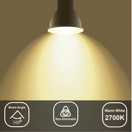 SUN POLARIS GU10 LED Bulbs, Warm White 2700K, 4W 320lm, 25W Halogen Spotlight Bulb Equivalent, Energy Saving Spot Lightbulbs, 100° Wide Beam, Non-dimmable, Pack of 6
