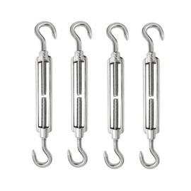 Turnbuckles, Stainless Steel, Turnbuckles, 304 Stainless Steel Adjustable Turnbuckle, Cable Tensioner, Stainless Steel, Turnbuckle Hook/Hook, Stainless Steel, Turnbuckle Wire Tensioner (M8, 4 Pieces)