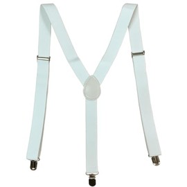 KASSAI Y-Shaped Suspenders, Width 1.0 inches (25 mm), 3 Clips, Lightweight, Unisex, Inspected in Japan (BSP-23820), white