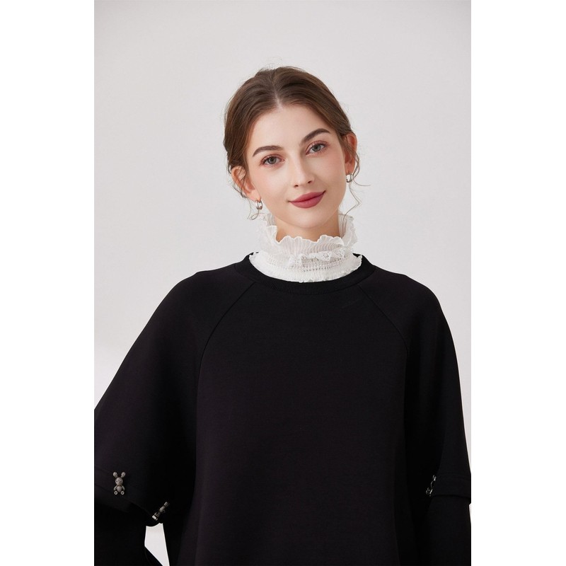 UMIYI Stand Collar, Ruffle Collar, Women's, Layered Style, Faux Color,