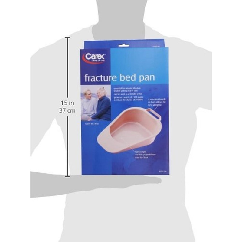 Carex Fracture Bed Pan with 47.3 oz Capacity, Portable Bed