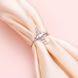 Ladytree S925 Sterling Silver Stingray Sea Animal Open Ring Manta Ray Tree of Life Adjustable Bypass Nature Ocean Ring,Size 6