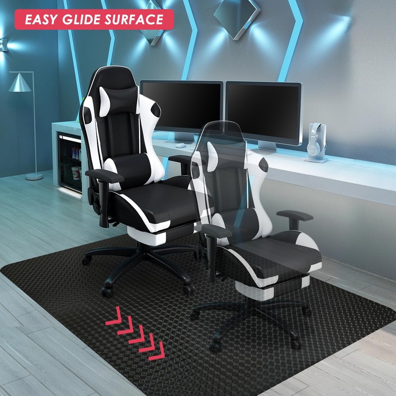 Vicwe Gaming Chair Mat for Hardwood Floor, 63"×51" Large Office