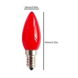 Lxcom Lighting E12 Bulb Red LED Color Candelabra Light Bulbs 1W LED Bulb 110V Transparent Night Light Bulb for Holiday Decoration Home Lighting, 8 Pack