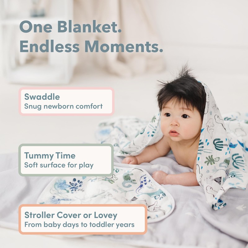 Loulou Lollipop Muslin Swaddle Blanket for Baby Boy & Baby