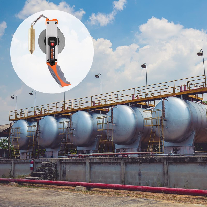 Cekegon Oil Tank Gauging Tape, Sounding Tape Measure Stainless Steel