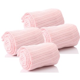 First Steps Cellular Blanket Pram Travel 70x90cm Soft 100% Pure Cotton Machine Washable - Pack of 4 Pink