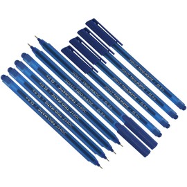 Doms 10 x 0.6mm Tip Trio-matic BLUE Triangular Ballpoint Pens Smooth Fine Writing