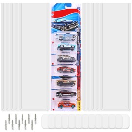 10 Pack Clear Model Car Display Case - Holds up to 100 Cars, Compatible with Hot-Wheels Packaged Diecast Blister, Toy Storage Organizer Wall Mount Display Case (10)