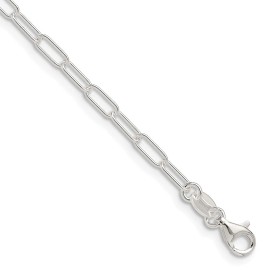 GlittersandGold Sterling Silver Polished 2.5mm Paperclip Chain Necklace