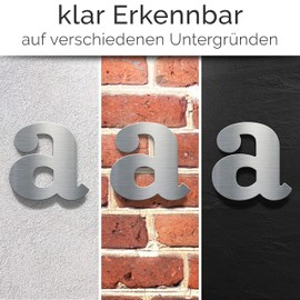 N-02-1-E Stainless Steel House Number 1 - Solid, Weatherproof and Rustproof - 14 cm Large - with Mounting Material - Brushed Design House Number Sign